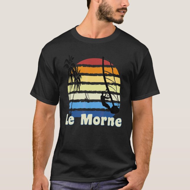 Le Morne Mauritius Vindsurfing Vindsurf Strand T Shirt (Framsida)