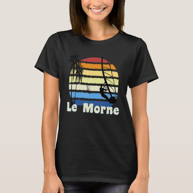 Le Morne Mauritius Vindsurfing Vindsurf Strand T Shirt (Framsida)