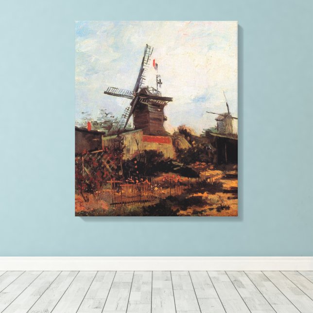 Le Moulin de Blute Fin av Vincent van Gogh Canvastryck (Insitu (trägolv))