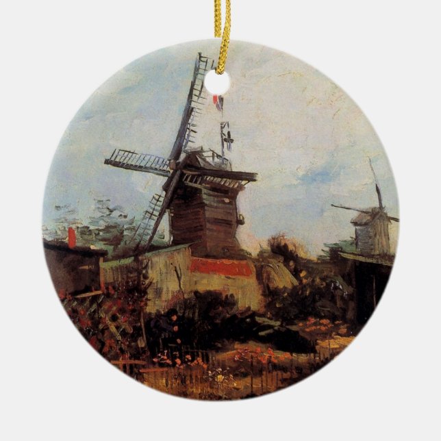 Le Moulin de Blute Fin av Vincent van Gogh Julgransprydnad Keramik (Framsidan)