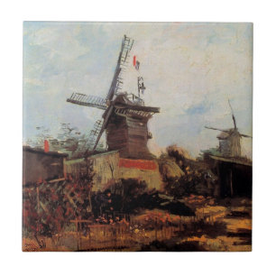 Le Moulin de Blute Fin av Vincent van Gogh Kakelplatta