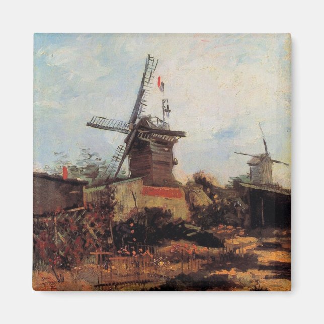 Le Moulin de Blute Fin av Vincent van Gogh Magnet (Framsidan)
