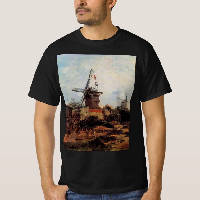 Le Moulin de Blute Fin av Vincent van Gogh T Shirt (Framsida)