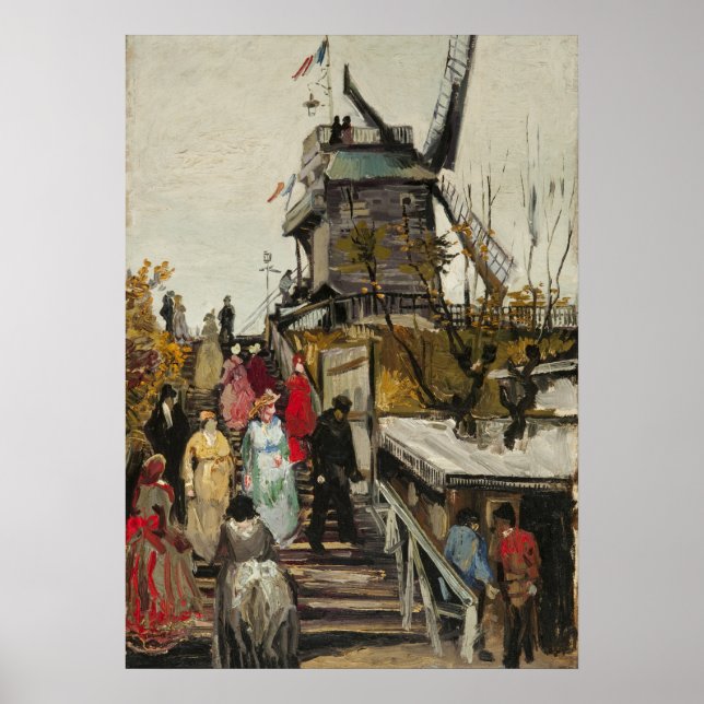 Le Moulin de Blute-Fin - Van Gogh - c1886 Poster (Framsidan)