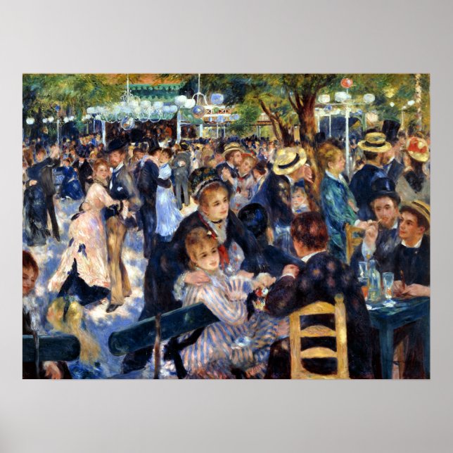 Le Moulin de la Galette av Auguste Renoir Fine Art Poster (Framsidan)