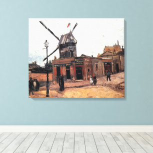 Le Moulin de la Galette av Vincent van Gogh Canvastryck