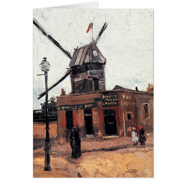 Le Moulin de la Galette av Vincent van Gogh Hälsningskort (Framsidan)