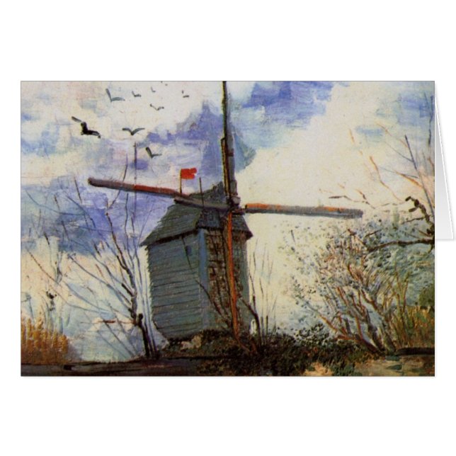 Le Moulin de la Galette av Vincent van Gogh Hälsningskort (Framsidan Horizontal)