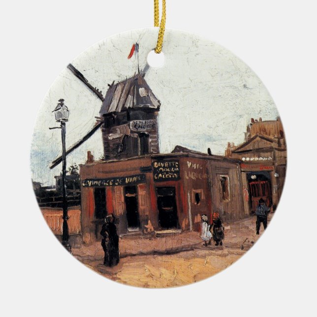 Le Moulin de la Galette av Vincent van Gogh Julgransprydnad Keramik (Framsidan)