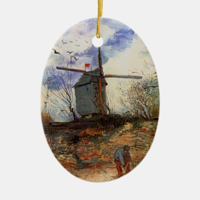 Le Moulin de la Galette av Vincent van Gogh Julgransprydnad Keramik (Framsidan)