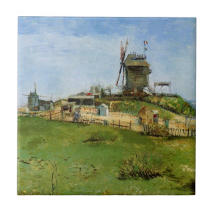 Le Moulin de la Galette av Vincent van Gogh Kakelplatta