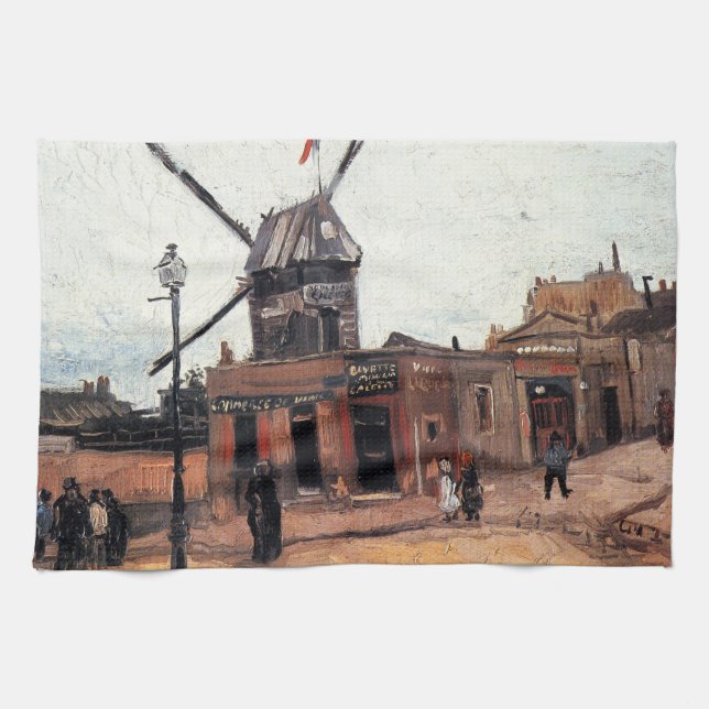 Le Moulin de la Galette av Vincent van Gogh Kökshandduk (Horisontell)
