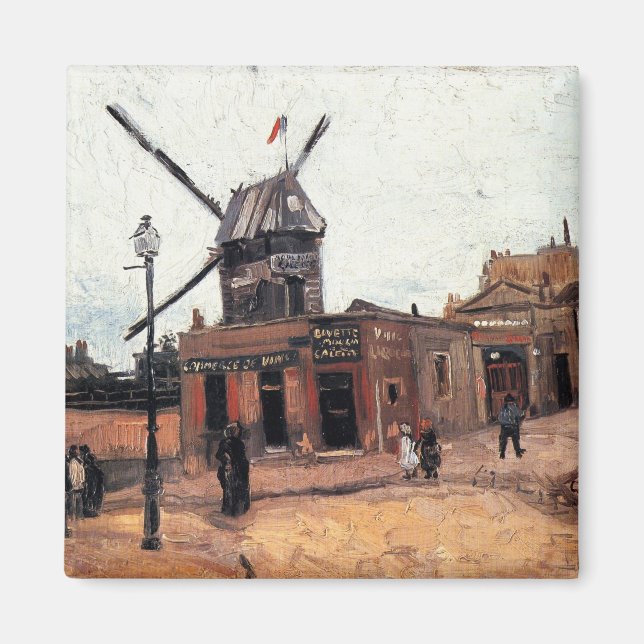 Le Moulin de la Galette av Vincent van Gogh Magnet (Framsidan)