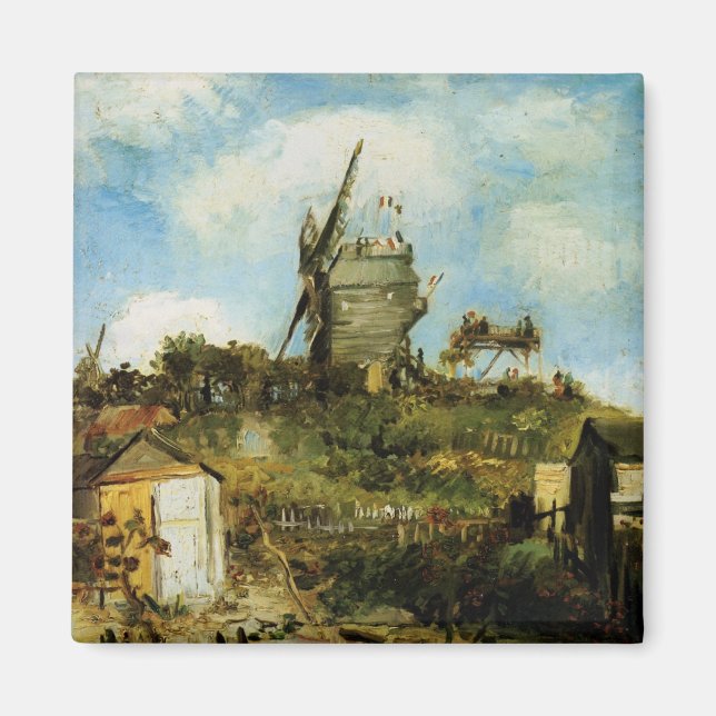 Le Moulin de la Galette av Vincent van Gogh Magnet (Framsidan)