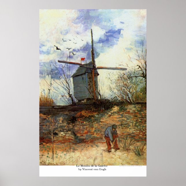 Le Moulin de la Galette av Vincent van Gogh Poster (Framsidan)
