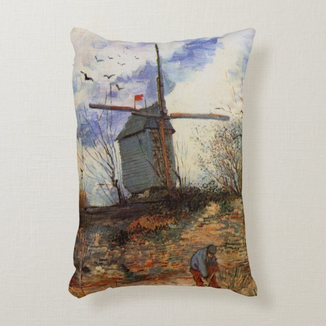 Le Moulin de la Galette av Vincent van Gogh Prydnadskudde (Framsidan(Vertikal))