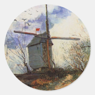 Le Moulin de la Galette av Vincent van Gogh Runt Klistermärke