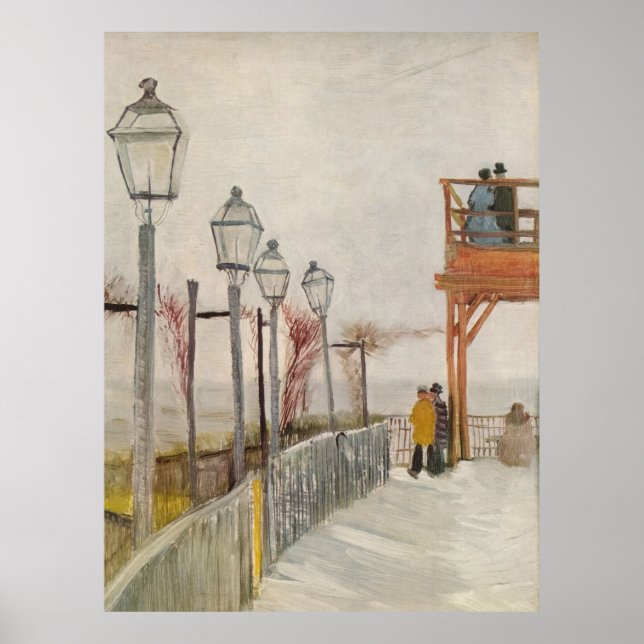 Le Moulin de la Galette Terrace, Montmartre (1886) Poster (Framsidan)