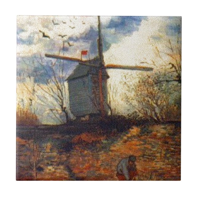 Le Moulin de la Galette Van Gogh Kakelplatta (Framsidan)