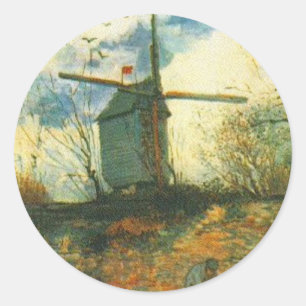 Le Moulin de la Galette Van Gogh Runt Klistermärke