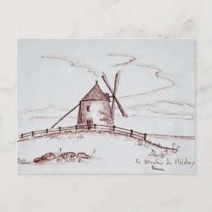 Le Moulin de Moidrey väderkvarn Pontorson Vykort