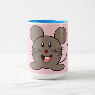 Le musen - i pastellfärgat rosa monogrammed Två-Tonad mugg