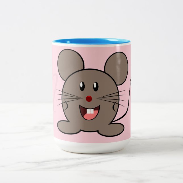 Le musen - i pastellfärgat rosa monogrammed Två-Tonad mugg (Center)