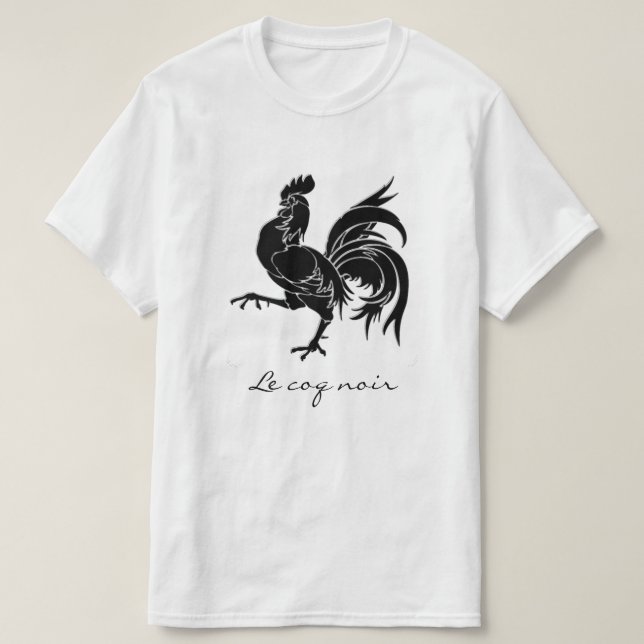 Le noir coq den svart tuppen t shirt (Design framsida)