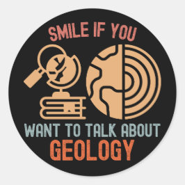 Le om du vill prata om geologi runt klistermärke