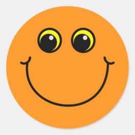 Le orange Emoji ansikte Runt Klistermärke
