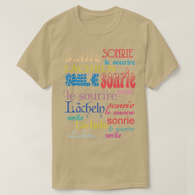 le på olika språk t shirt (Design framsida)