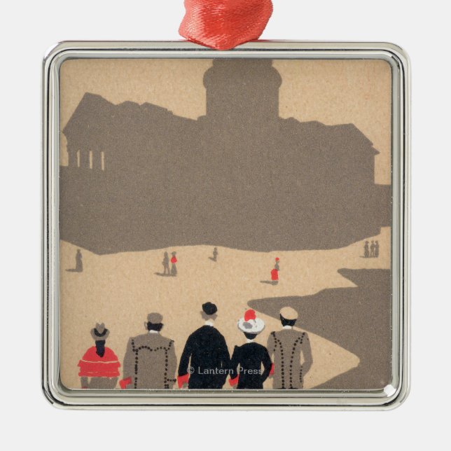 Le Pantheon art déco SceneParis, frankrike Julgransprydnad Metall (Framsidan)