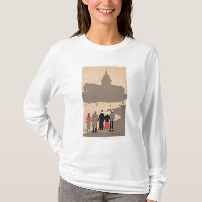 Le Pantheon art déco SceneParis, frankrike T-shirt (Framsida)