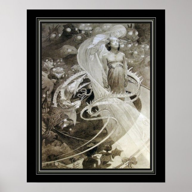 "Le Pater" Alphonse Mucha Art nouveau Print Poster (Framsidan)