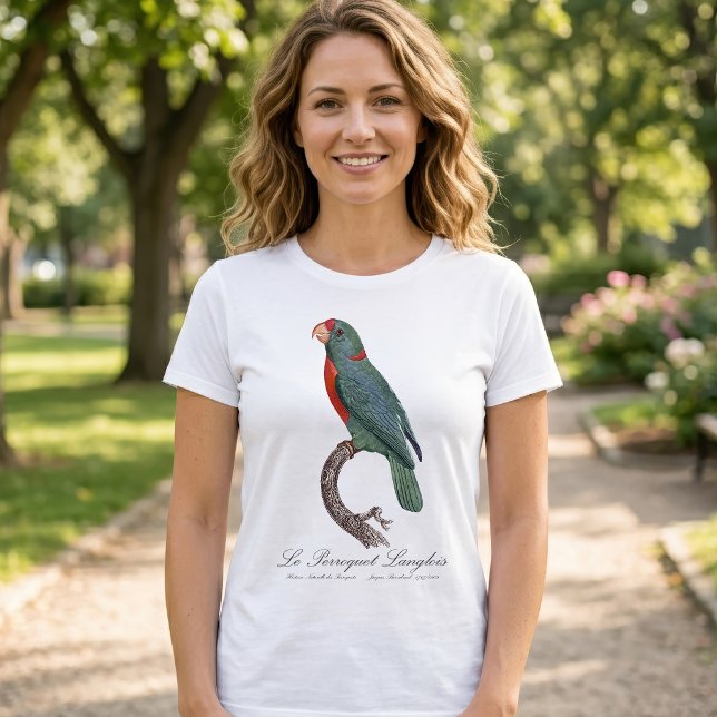Le Perroquet Langlois T Shirt (Le Perroquet Langlois by Jacques Barraband. Women Basic White T-Shirt)