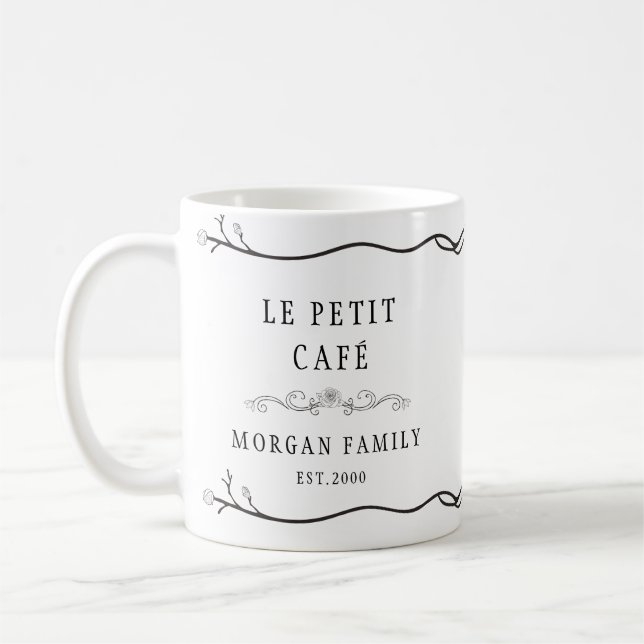Le Petit Cafe Monogram Blommigt Mugg (Vänster)