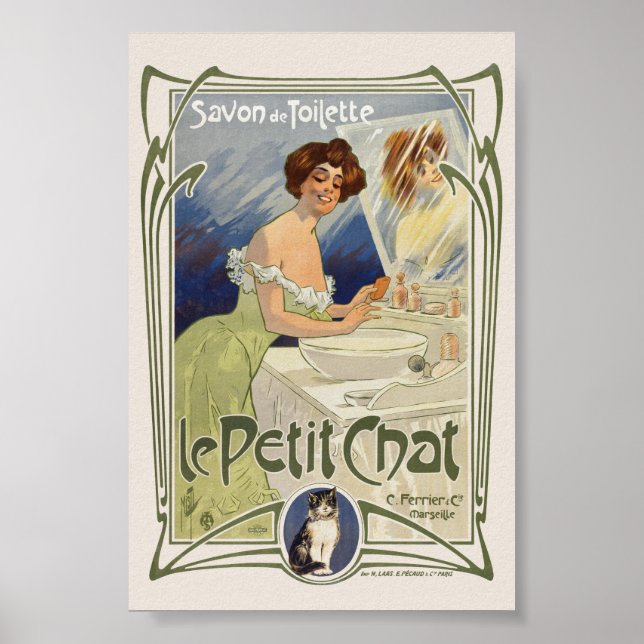 Le Petit Chat Frankrike Vintage Affisch 1899 (Framsidan)
