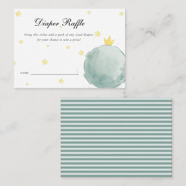 Le Petit Prince Baby Shower | Diaper Raffle Tilläggskort (Fram/baksida)