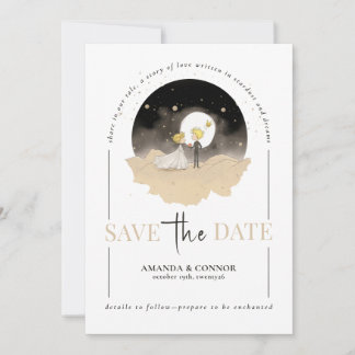 Le Petit Prince och Bride Save the Date Call Inbjudningar