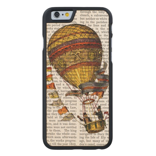 Le Pilote Luftballong Carved Wood iPhone Skal (Baksidan)