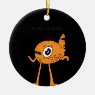 Le Poisson Steve Cute & Funny Julgransprydnad Keramik