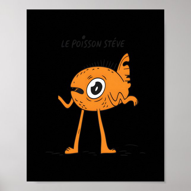 Le Poisson Steve Cute & Funny Poster (Framsidan)