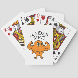 Le Poisson Steve Funny Muscular Fish Tecknad Casinokort