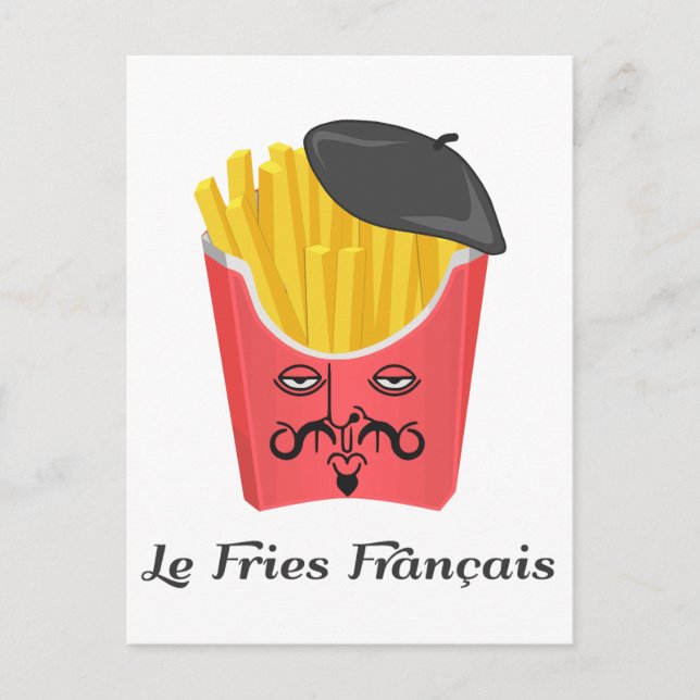 Le-pommes frites från frankriken vykort (Framsida)