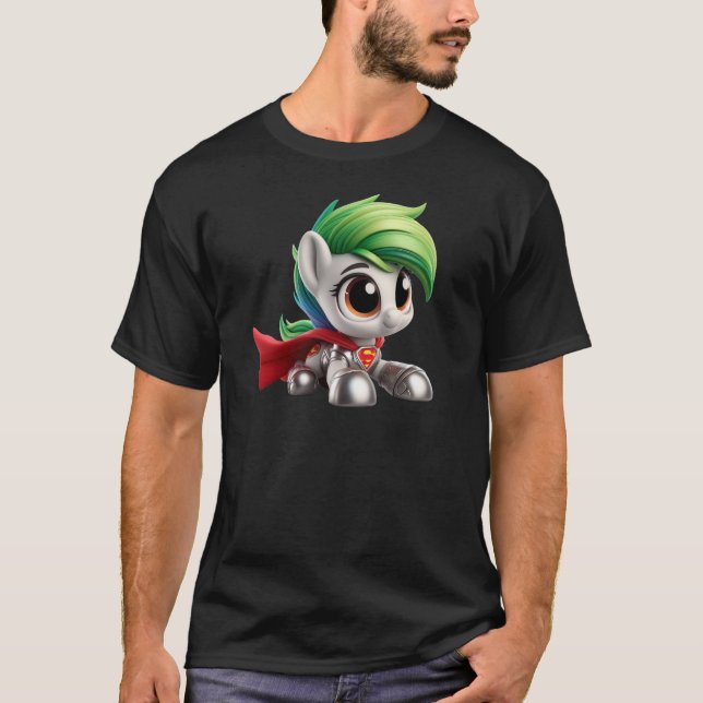 Le poney héroïque aux couleurs éclatantes. t shirt (Framsida)