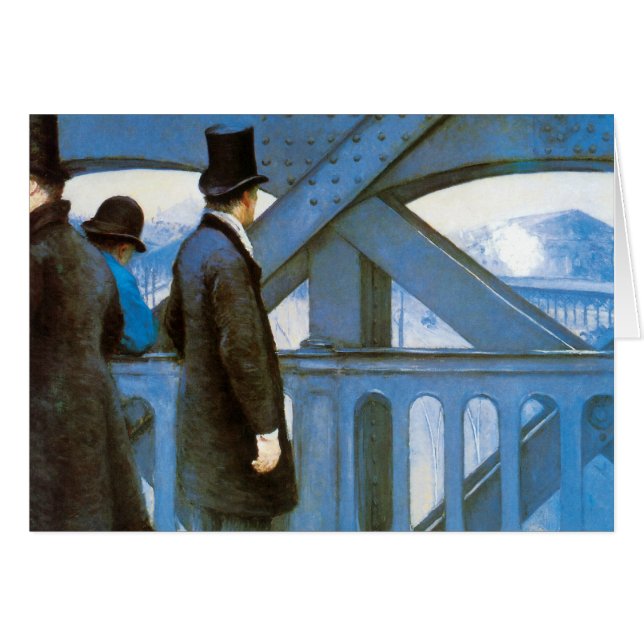 Le Pont de l'Europe av Gustave Caillebotte Hälsningskort (Framsidan Horizontal)