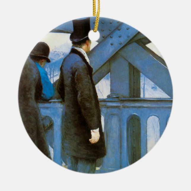 Le Pont de l'Europe av Gustave Caillebotte Julgransprydnad Keramik (Framsidan)