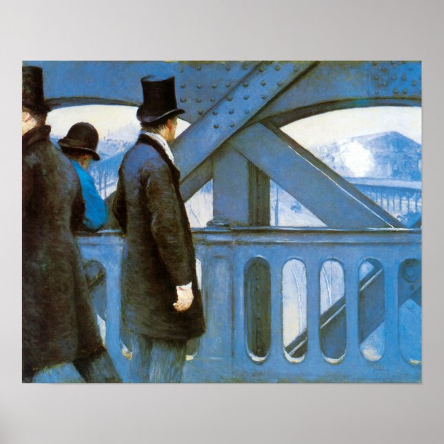 Le Pont de l'Europe av Gustave Caillebotte Poster (Framsidan)