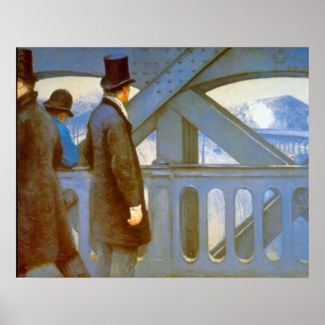 Le Pont de L'Europe av Gustave Caillebotte Poster (Framsidan)