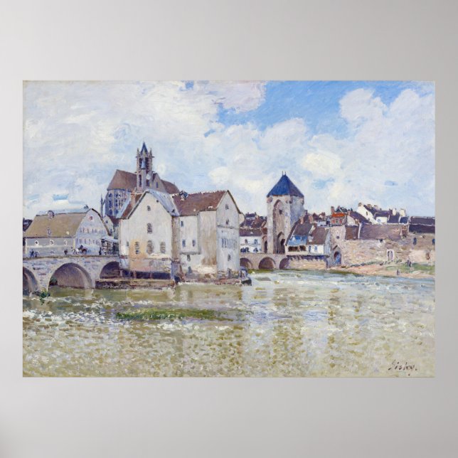 Le Pont de Moret, Alfred Sisley Poster (Framsidan)